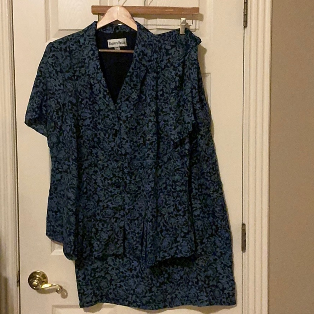 Vintage 18W washable skirt and top office coordinates EUC